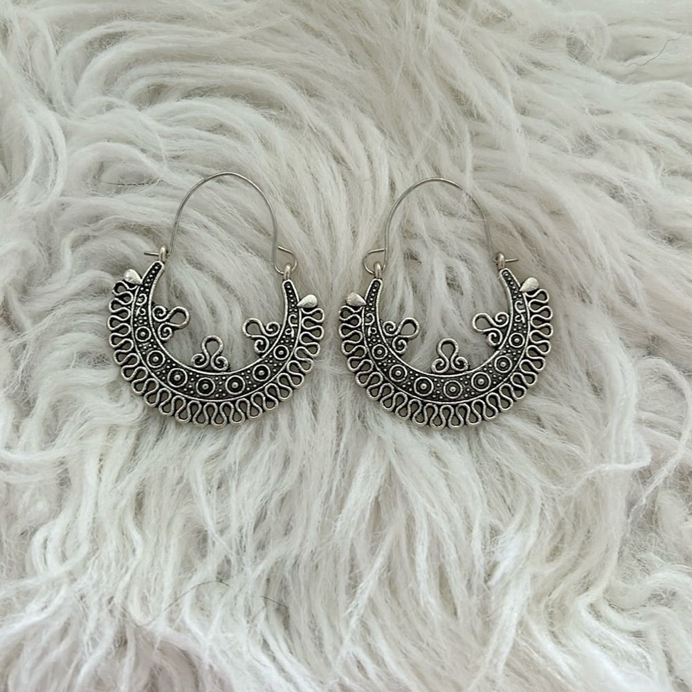 Silver hoop earrings